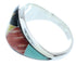 Multicolor Inlay Turquoise Southwest Silver Ring Size 7-3/4 AW73273
