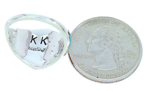 Multicolor Inlay Genuine Sterling Silver Ring Size 6-3/4 AW73282