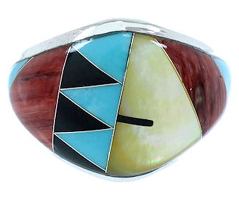Multicolor Inlay Southwestern Ring Size 7-3/4 AW73300