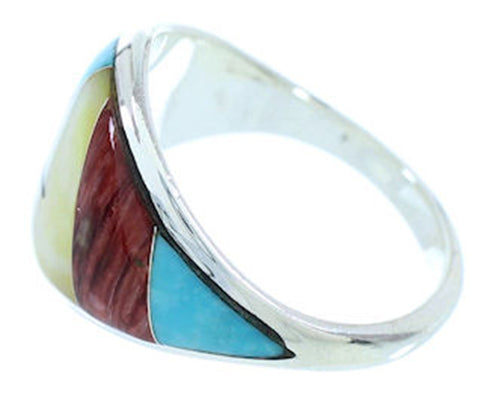 Multicolor Inlay Southwestern Ring Size 7-3/4 AW73300