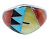 Multicolor And Turquoise Inlay Jewelry Silver Ring Size 7-3/4 AW73306