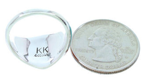 Multicolor And Turquoise Inlay Jewelry Silver Ring Size 7-3/4 AW73306