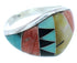 Sterling Silver Southwest Multicolor Inlay Ring Size 6-1/2 AW73309