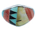 Sterling Silver Southwest Multicolor Inlay Ring Size 6-1/2 AW73309