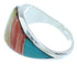 Sterling Silver Southwest Multicolor Inlay Ring Size 6-1/2 AW73309
