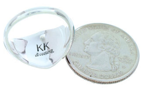 Sterling Silver Southwest Multicolor Inlay Ring Size 6-1/2 AW73309