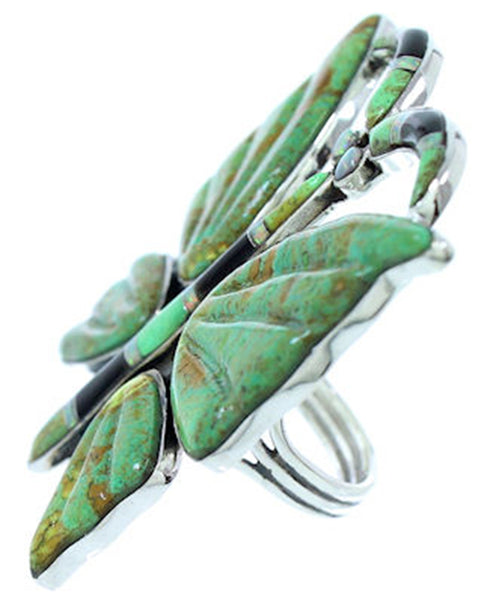Multicolor Inlay Butterfly Large Statement Ring Size 6-3/4 YS72607