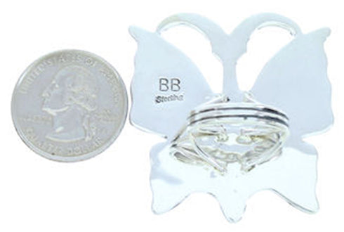 Multicolor Inlay Butterfly Large Statement Ring Size 6-3/4 YS72607