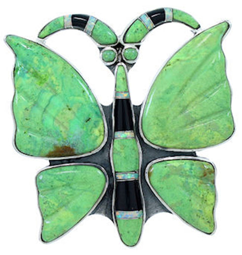 Multicolor Butterfly Silver Large Statement Ring Size 8-3/4 YS72613