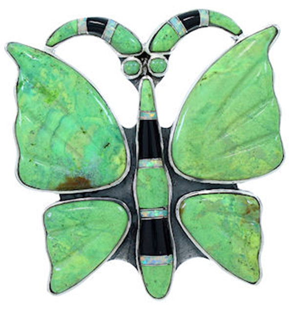 Multicolor Butterfly Silver Large Statement Ring Size 8-3/4 YS72613