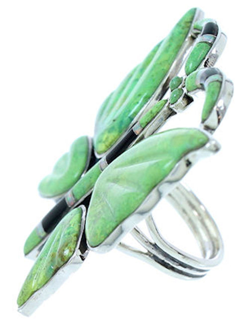 Multicolor Butterfly Silver Large Statement Ring Size 8-3/4 YS72613