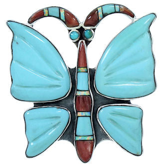 Multicolor Butterfly Large Statement Ring