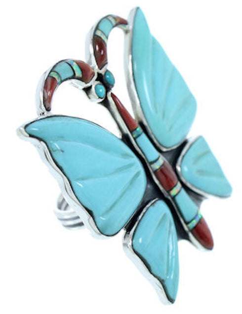 Butterfly Multicolor Southwest Large Statement Ring Size 8-3/4 YS72704