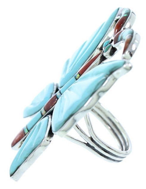 Butterfly Multicolor Southwest Large Statement Ring Size 8-3/4 YS72704
