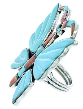Southwest Multicolor Butterfly Large Statement Ring Size 7-3/4 YS72715