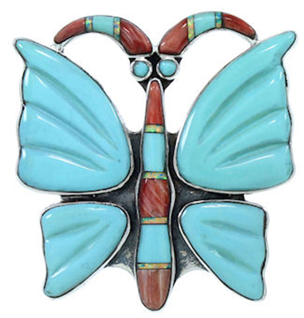Southwest Multicolor Butterfly Large Statement Ring Size 5-1/2 YS72728