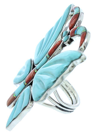 Multicolor Butterfly Large Statement Ring