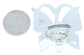 Multicolor Butterfly Large Statement Ring
