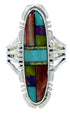 Southwestern Jewelry Multicolor Silver Ring Size 6-1/2 BW72865