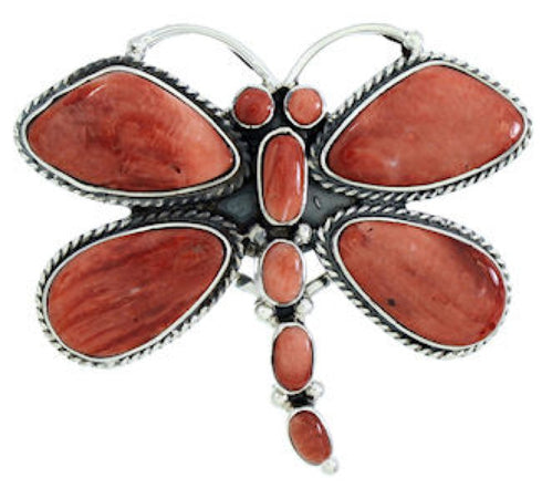 Dragonfly Large Statement Red Oyster Shell Ring Size 9-1/2 PS72746