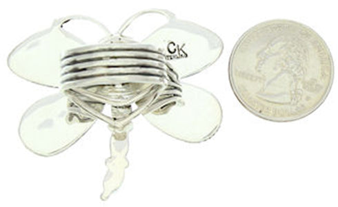 Dragonfly Large Statement Red Oyster Shell Ring Size 9-1/2 PS72746