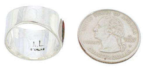 Native American Design Silver Multicolor Ring Size 7-1/4 MW73853