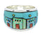 Native American Design Silver Multicolor Ring Size 5-3/4 YS73172