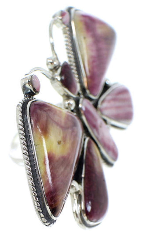 Purple Oyster Shell Large Statement Butterfly Ring Size 7 PS72850