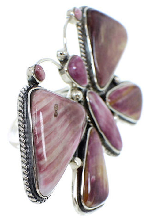 Large Statement Purple Oyster Shell Butterfly Ring Size 10 PS72853