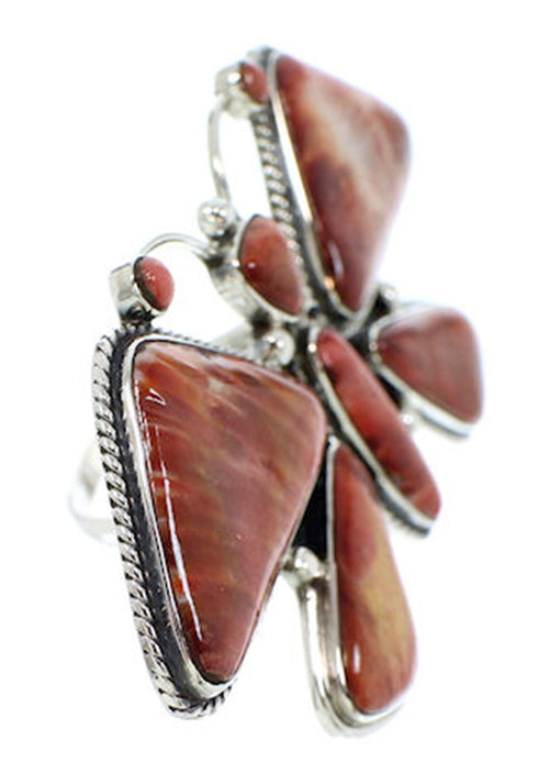 Large Statement Red Oyster Shell Butterfly Ring Size 9-1/2 PS72890