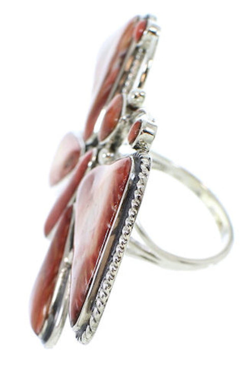 Large Statement Red Oyster Shell Butterfly Ring Size 9-1/2 PS72890