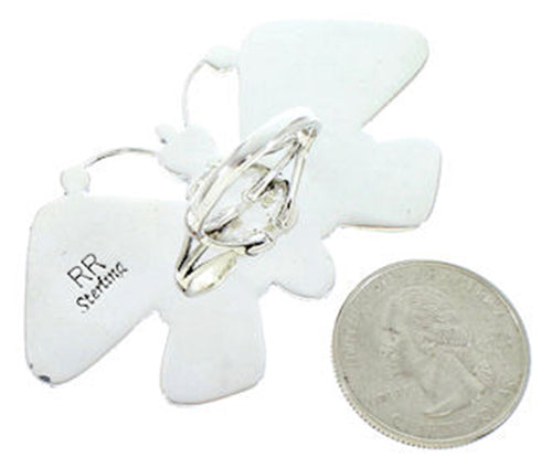 Silver Large Statement Jewelry Butterfly Turquoise Ring Size 7 PS72909