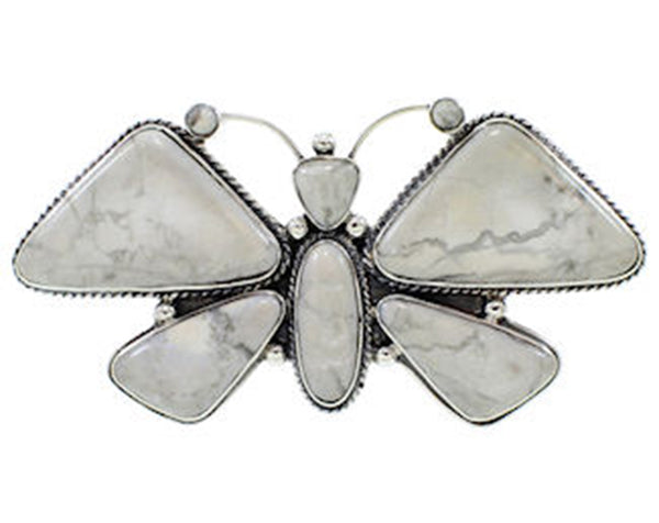Large Statement Southwest Howlite Butterfly Ring Size 10 PS72985