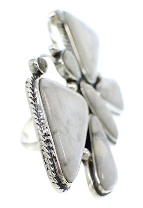 Large Statement Southwest Howlite Butterfly Ring Size 10 PS72985