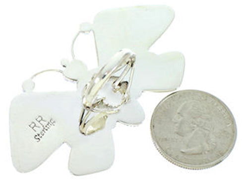 Large Statement Southwest Howlite Butterfly Ring Size 10 PS72985