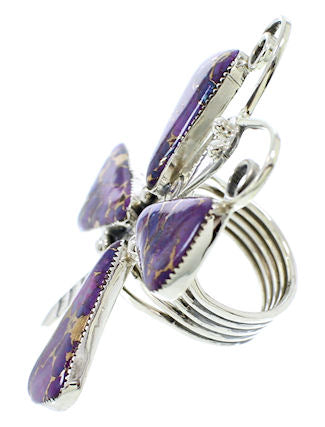 Large Statement Magenta Turquoise Butterfly Ring Size 9-1/4 PS73024