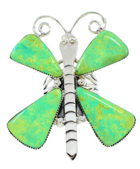 Large Statement Butterfly Turquoise Southwest Ring Size 9-1/2 PS73074