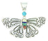 Southwest Multicolor Sterling Silver Butterfly Pendant Jewelry DW72891