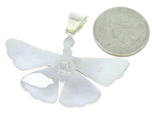 Southwest Multicolor Sterling Silver Butterfly Pendant Jewelry DW72891