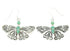 Southwest Turquoise Sterling Silver Butterfly Dangle Earrings DW73012