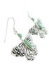 Southwest Turquoise Sterling Silver Butterfly Dangle Earrings DW73012