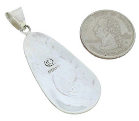 Southwestern Turquoise Inlay Sterling Silver Pendant AX23434