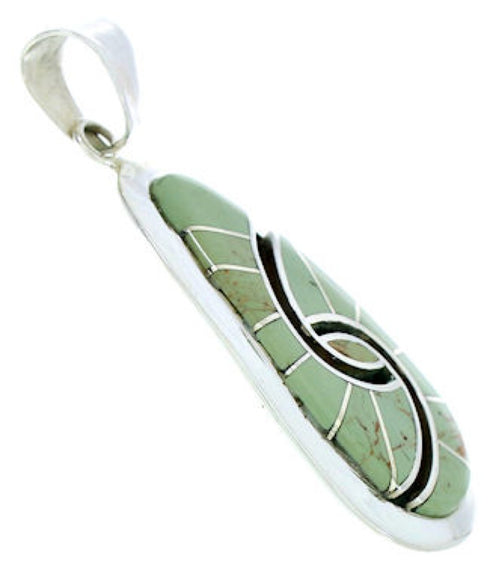Sterling Silver Southwestern Turquoise Inlay Pendant AX23442