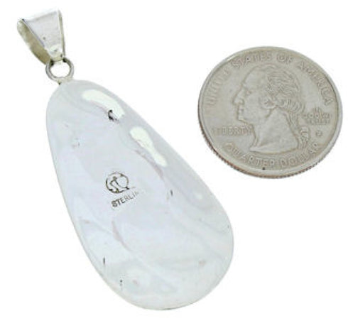 Sterling Silver Southwestern Turquoise Inlay Pendant AX23442
