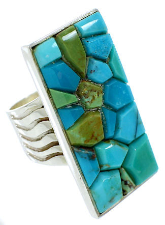 Turquoise Southwest Sterling Silver Jewelry Ring Size 6-1/2 MW73965