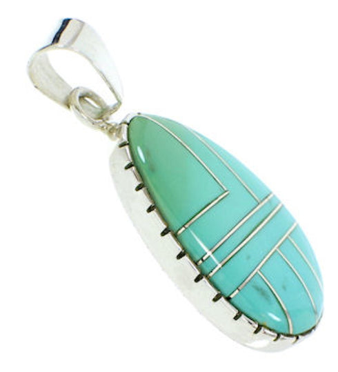 Turquoise Inlay Jewelry Silver Pendant BW74365