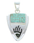 Southwest Turquoise Hand Sterling Silver Pendant YS73184