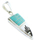 Southwest Hand Turquoise Inlay And Silver Pendant YS73192