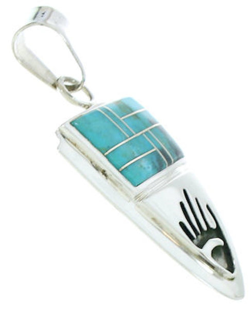 Hand Turquoise Inlay Silver Jewelry Pendant YS73199