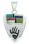 Hand Sterling Silver Multicolor Inlay Southwest Pendant YS73203